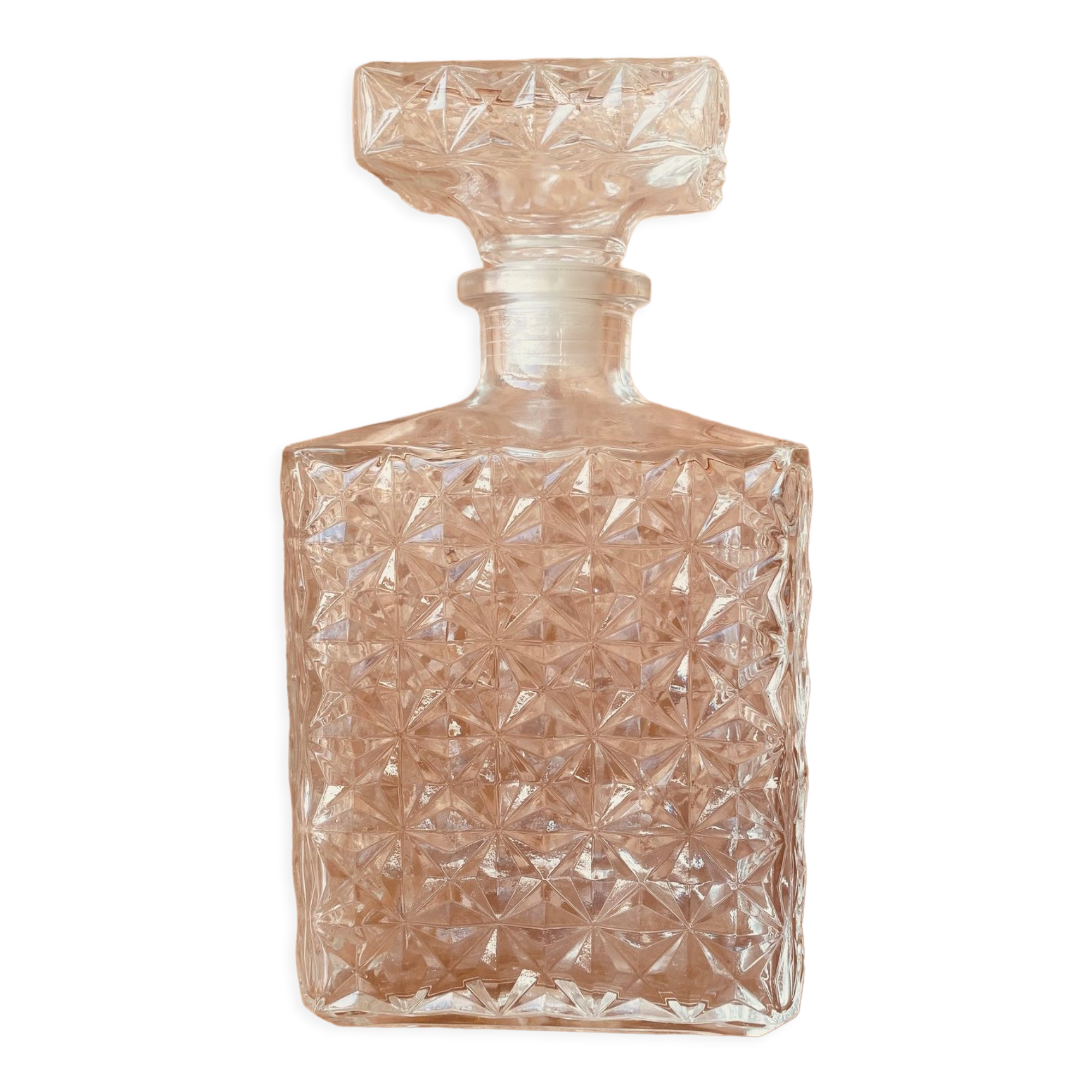 Vintage rectangular whisky decanter 70s