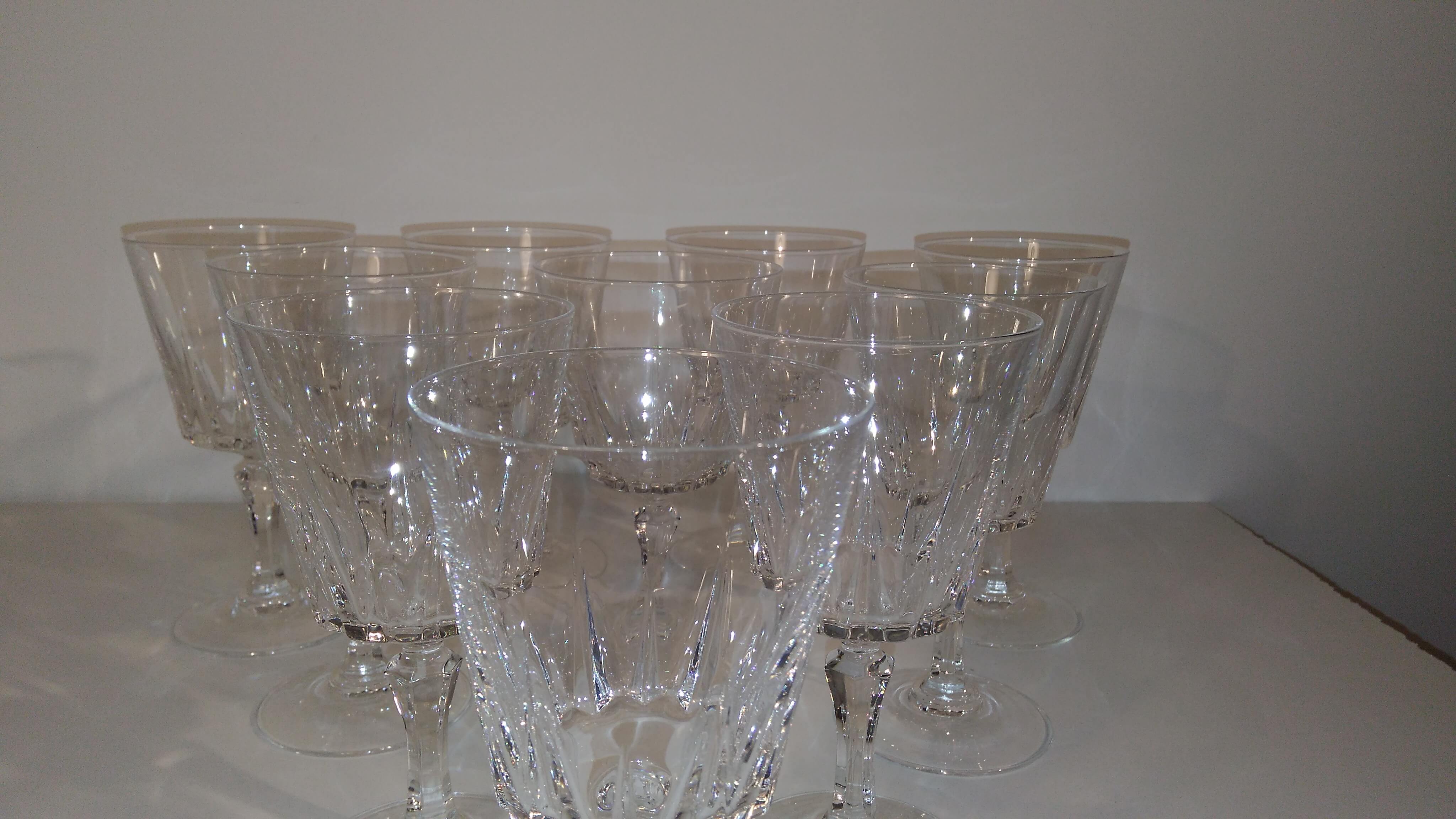 10 crystal water glasses