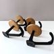 Vintage Set of 4 Wooden & Metal Coat Hooks | Wall-Mounted Hooks
