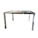 Table basse vintage chromée avec plateau en verre