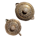 Pink and golden teapot and sugar bowl Limoges Charles Ahrenfeld