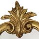 French Baroque-style gold-leaf gilded mirror with crest, 60 cm