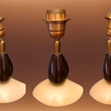 Louis Drimmer stylized lamp boat on the wave - ceramic enamelled two colors - 70s