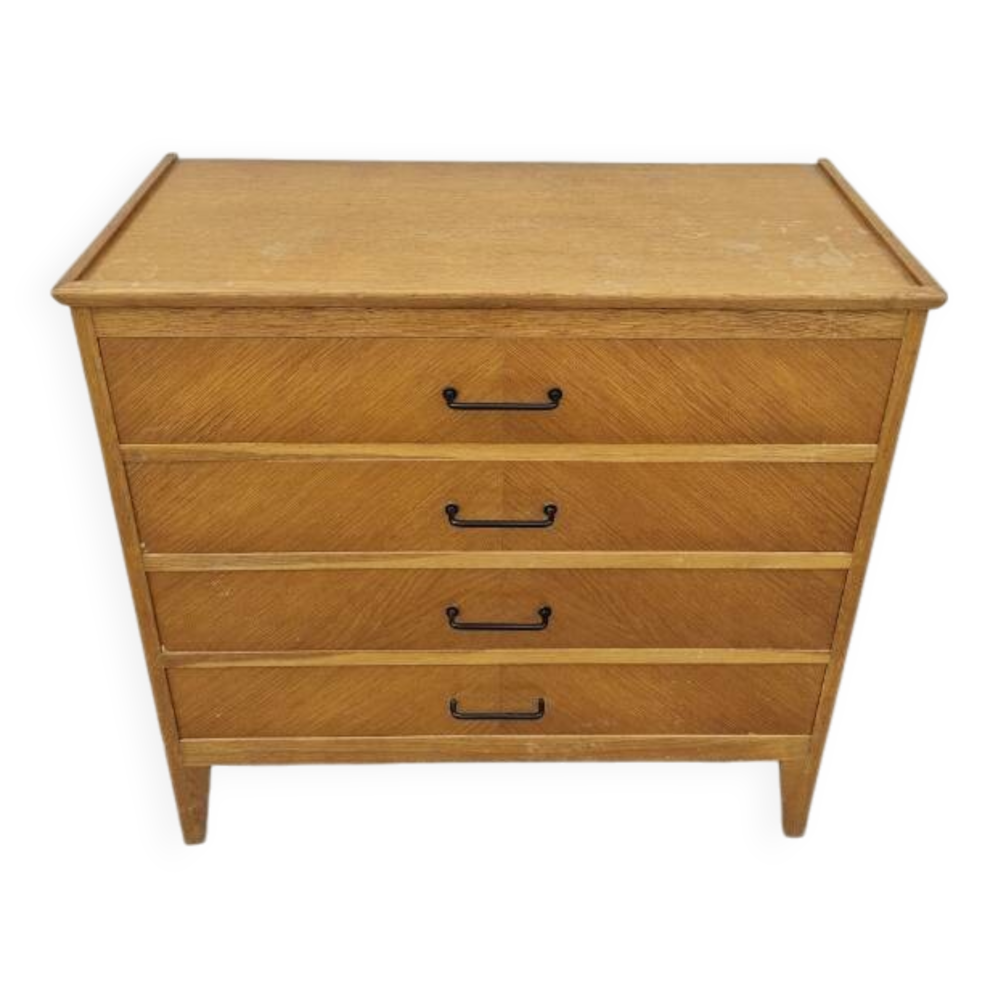 Vintage chest of drawers with compass feet and 4 drawers, 1950s