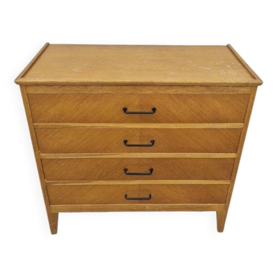 Commode vintage pieds compas 4 tiroirs 1950s