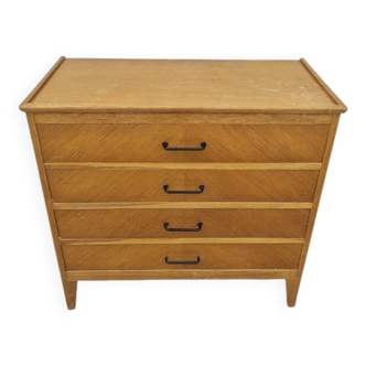 Vintage chest of drawers with compass feet and 4 drawers, 1950s