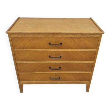 Vintage chest of drawers with compass feet and 4 drawers, 1950s