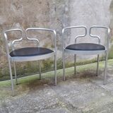 Paire de fauteuils en aluminium par Henning Larsen