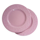 2 assiettes à dessert style barbotine