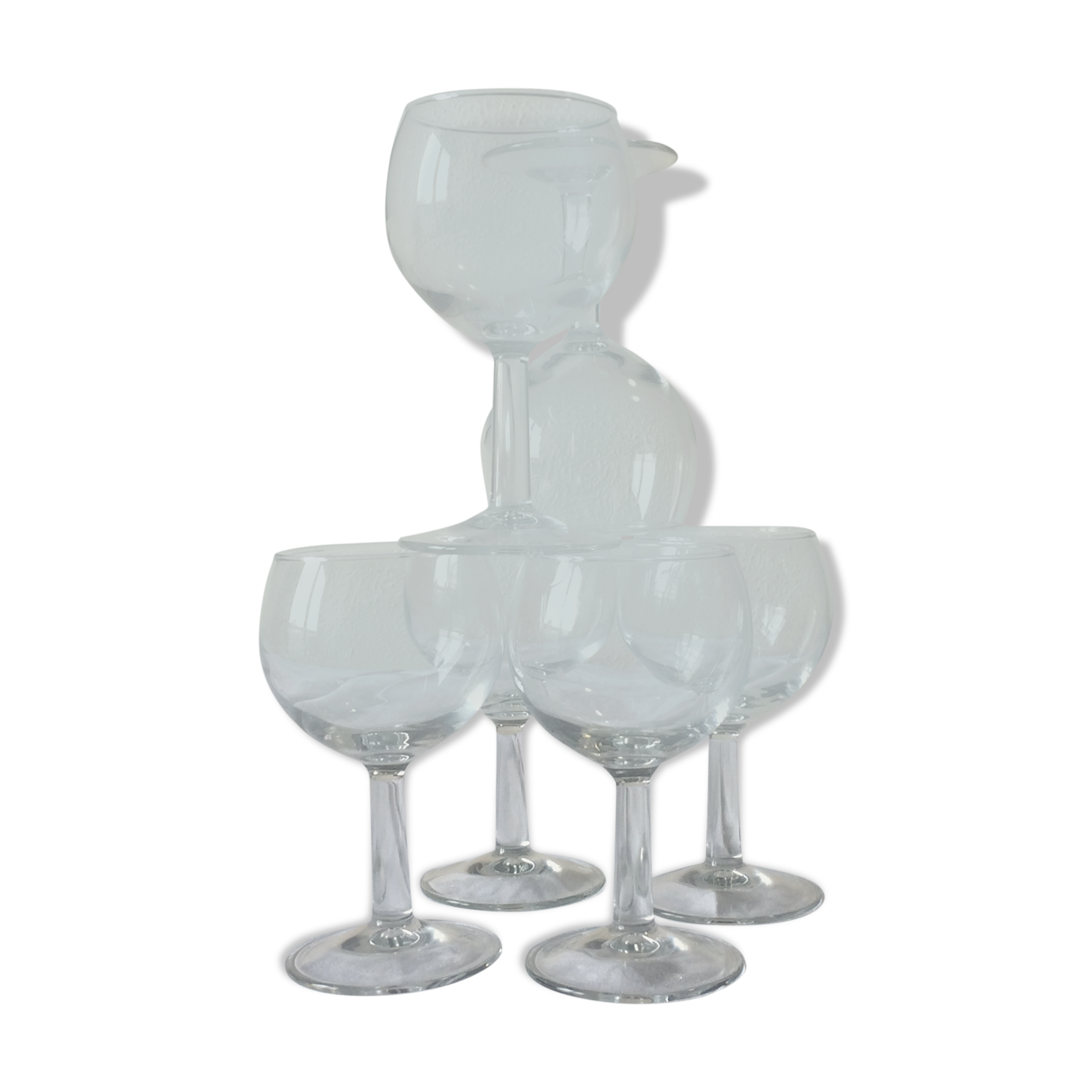 Six old balloon glasses