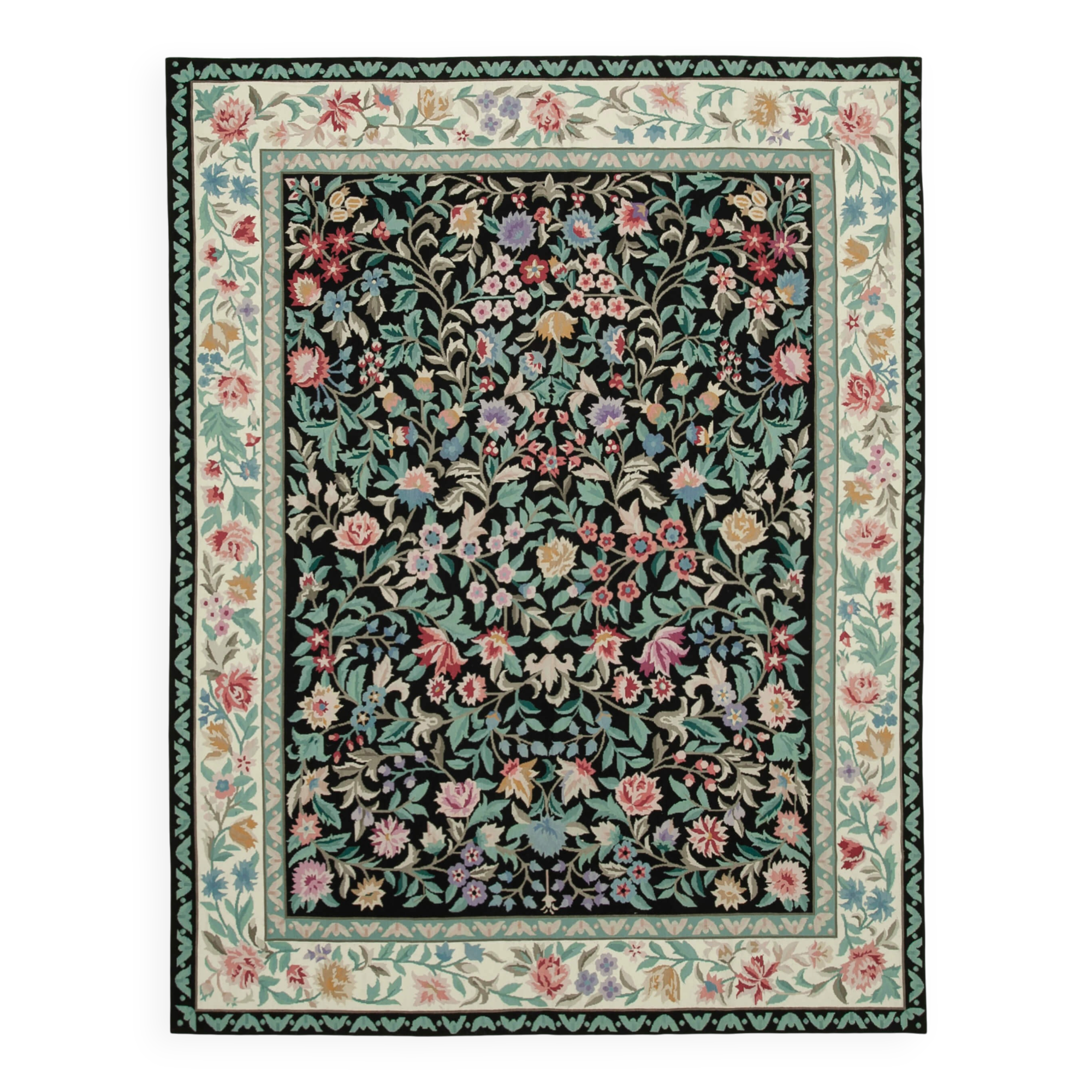 Handmade Vintage Flatweave Needlepoint Kilim 237 cm x 303 cm