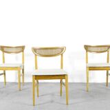 Very Rare Set Of 4 Vintage Midcentury Teak And Cane Bergere Chairs