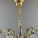 Bronze, brass and crystal chandelier, early 20th century.
