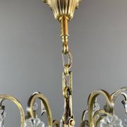 Bronze, brass and crystal chandelier, early 20th century.