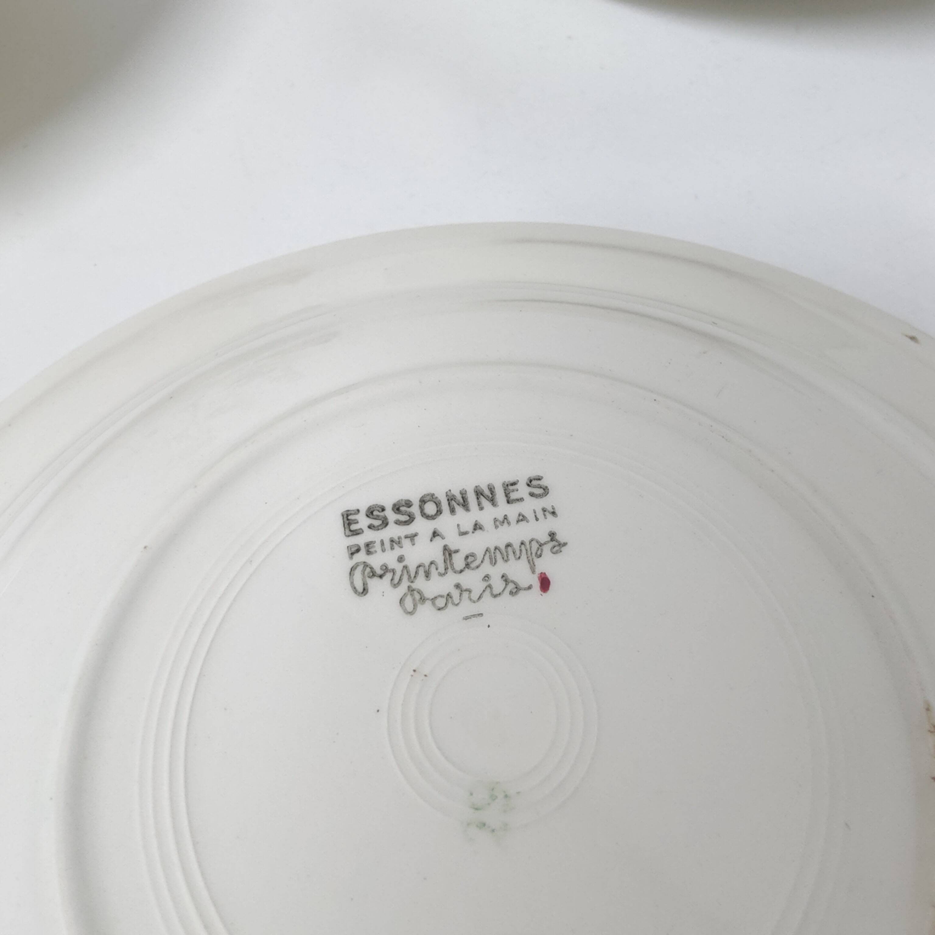 3 vintage floral soup plates Printemps Paris model Essonnes