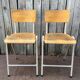 Vintage stackable high stool in beech and metal, 1960s