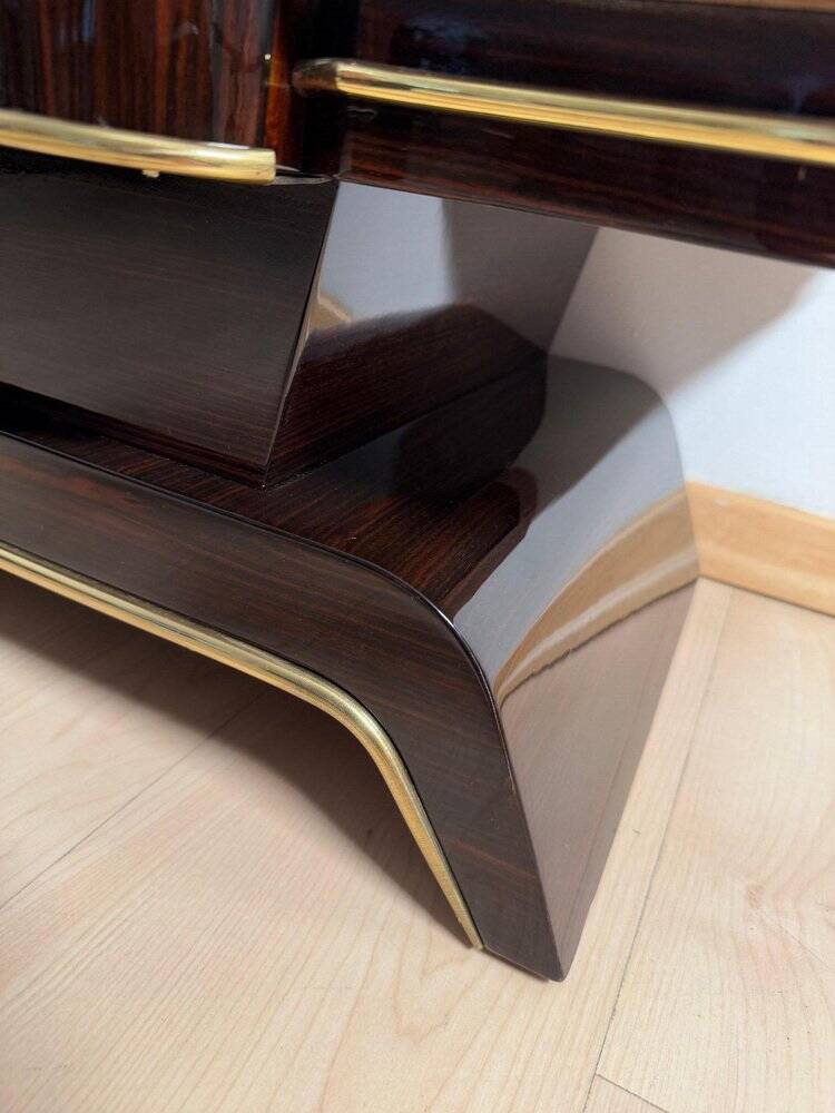 Art Deco Sideboard with Vitrine in Macassar Ebony & Maple, Paris, 1930s