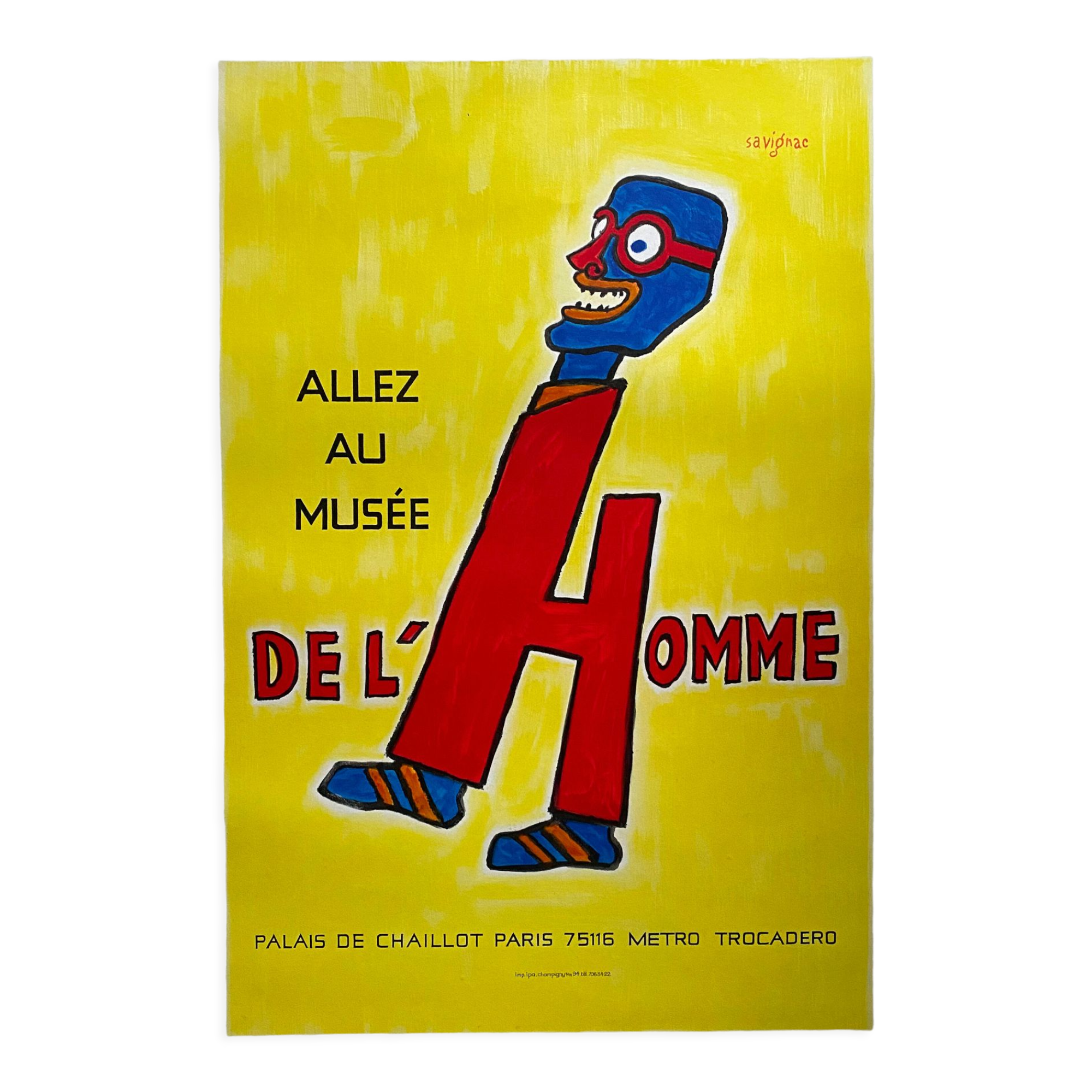 Original poster "Go to the Museum of Man" Savignac 49x69cm 1981