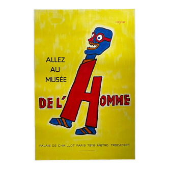 Affiche originale "Allez au Musée de l'Homme" Savignac 49x69cm 1981