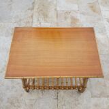 Wheeled rattan dessert trolley