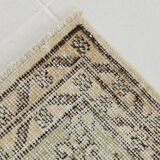 5x9 faded beige wool handknotted oushak rug, 276x166cm