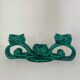 Twisted green ceramic candle holder from Vallauris 1950s
