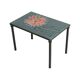 Small Ceramic Tile Table Adri Design Orange Abstract Flower 47cm