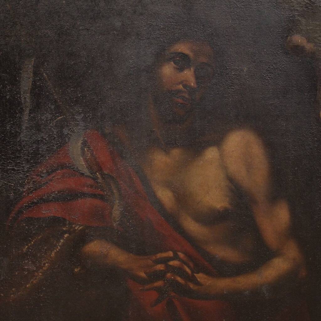 Grand tableau italien du XVIIe siècle, Saint Jean-Baptiste