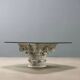 Small antique table in glass and stoneware, Italy, 20th century.