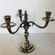Pair of silver metal candlesticks