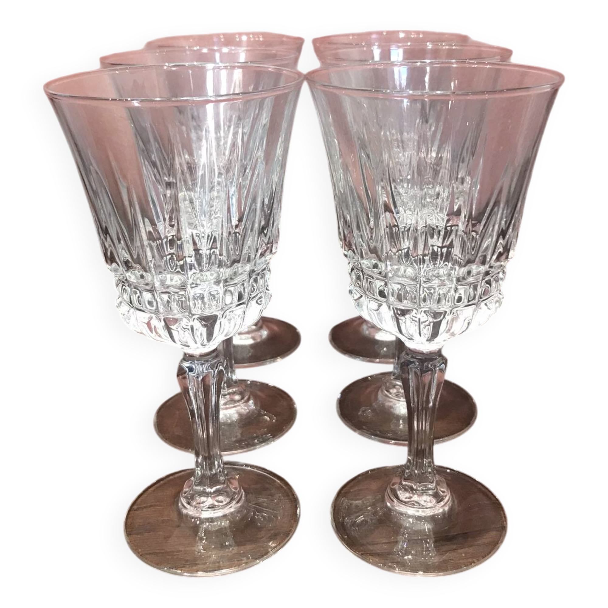 6 verres à vin cristal d’arques modèle Empire