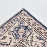 4x7 Beige & Blue Wool Vintage Rug, Handwoven Persian Rug, 116x198Cm