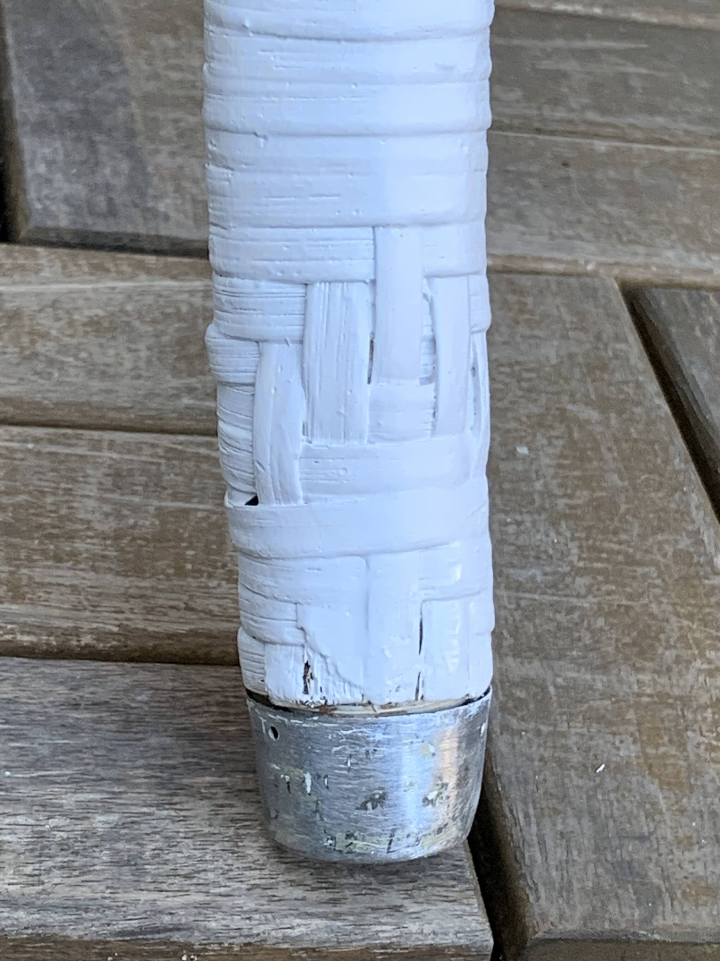 Peacock white rattan side table 1970