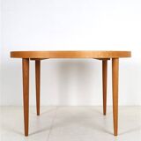 Table à manger ronde restaurée par Villy Schou Andersen / chêne / design danois moderne des années 1960 / 1970