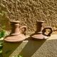 Vintage stoneware candle holders