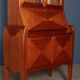 Vintage trumeau in mahogany veneer, Italy, 1950s.