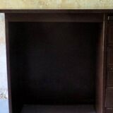 Small metal desk with extension flap by Roneo, France 1920s