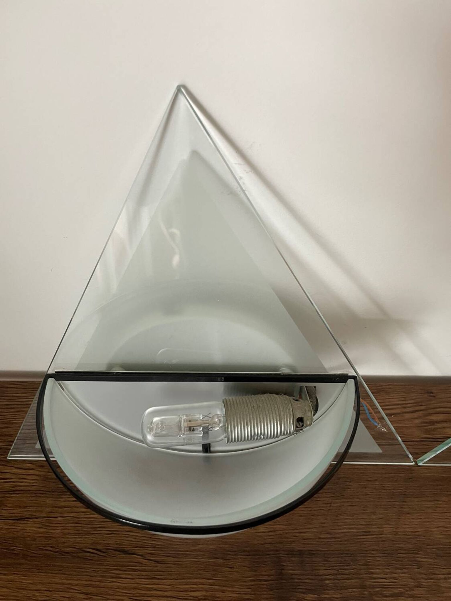 Pair of Illo wall lamps for Lamperti, 1980s, made in Italy