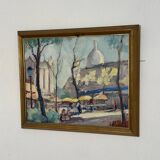 Mid Century Swedish Oil on Panel – “Lakerstationen” by L. Knut Norman