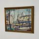 Mid Century Swedish Oil on Panel – “Lakerstationen” by L. Knut Norman