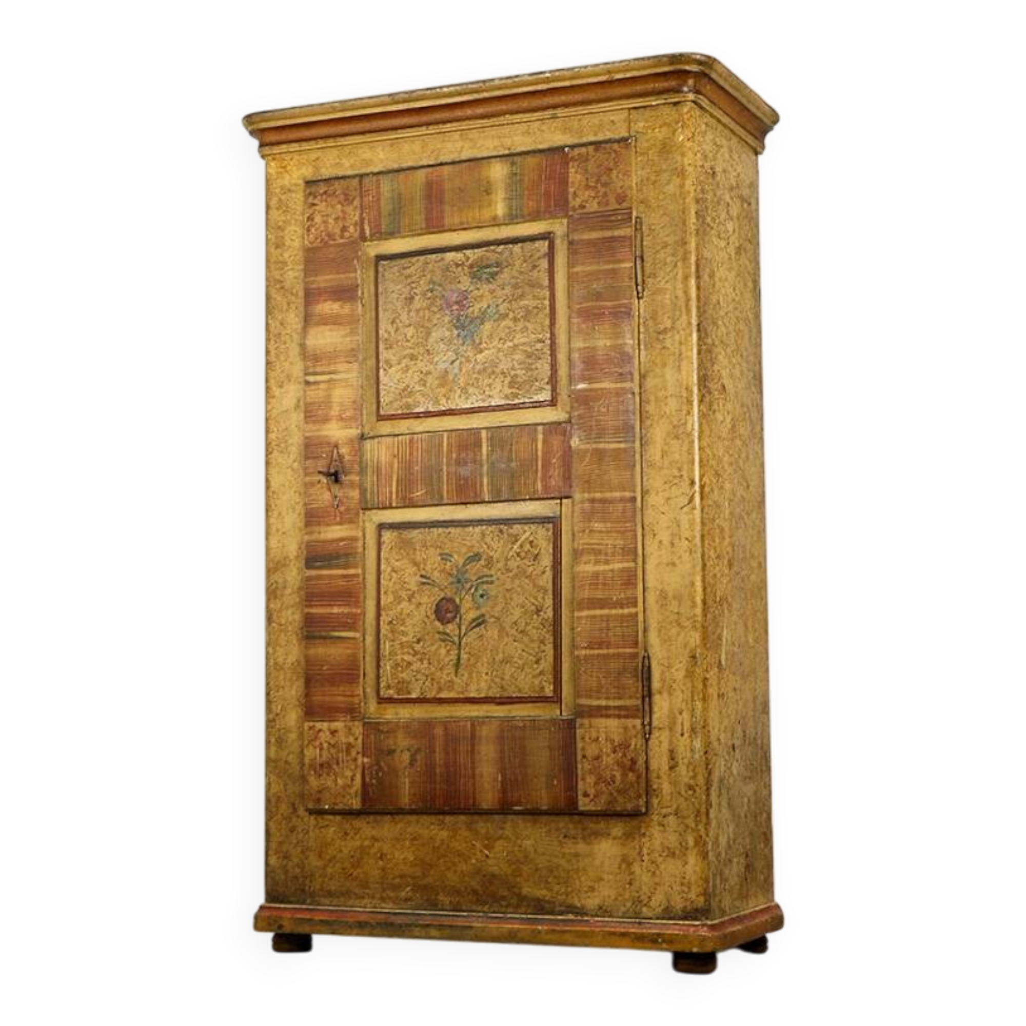 Painted Folk Art Bridal Cupboard