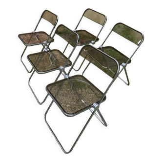 Set of 5 Plia Chairs by Giancarlo Piretti for Castelli