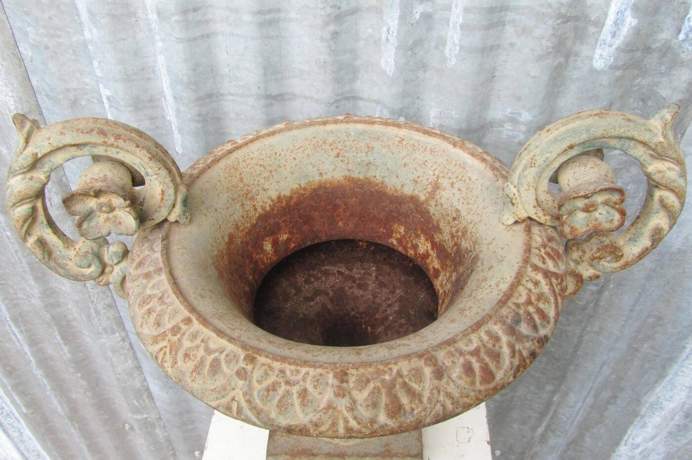 Early 19th Century cast iron Planter with scrolled foliate Handles