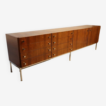 Enfilade vintage par luigi bartolini en palissandre et métal chromé, 1960