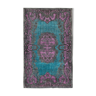 Tapis fait à la main antique turc des années 1980 194 cm x 315 cm tapis fuchsia