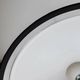 Vintage Murano glass ceiling light - timeless shape, white glass with black edge, stainless steel - Italy 1970s - kitchen lamp, gift