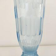 Vase art déco verre bleuté