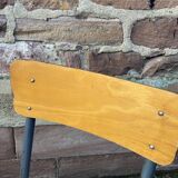 6 chaises d'école vintage en métal et bois design Mid-century vintage 1960