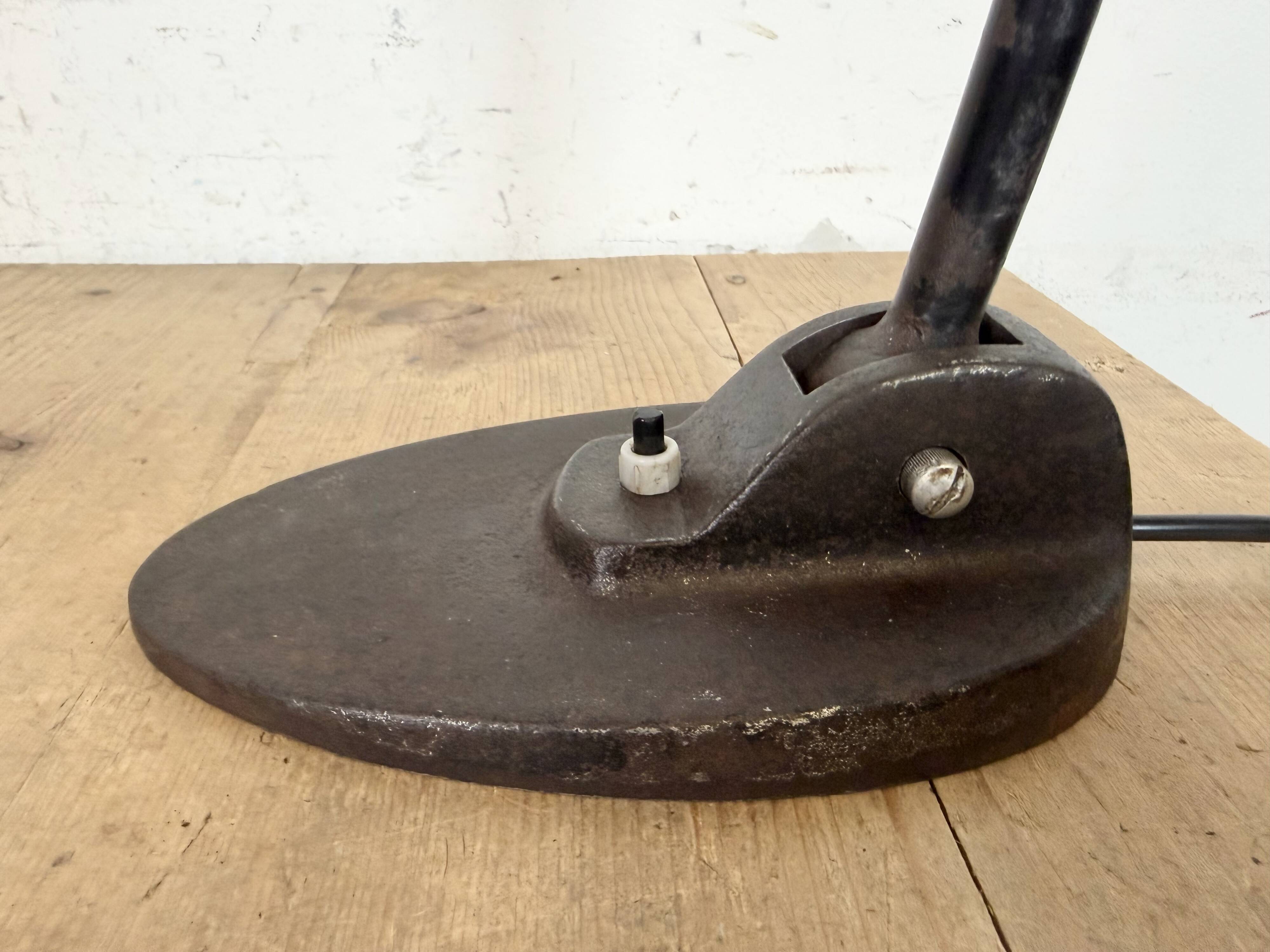 Industrial Black Enamel Bauhaus Desk Lamp, 1930s