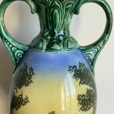 Gustave Bihl Czechoslovakia vase with 2 Art Nouveau handles